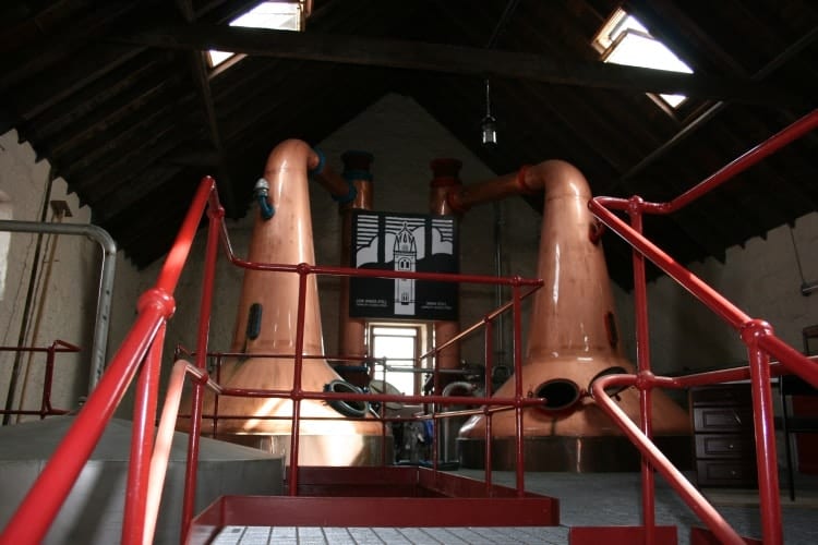 The stills in the Glengyle distillery in Campbeltown