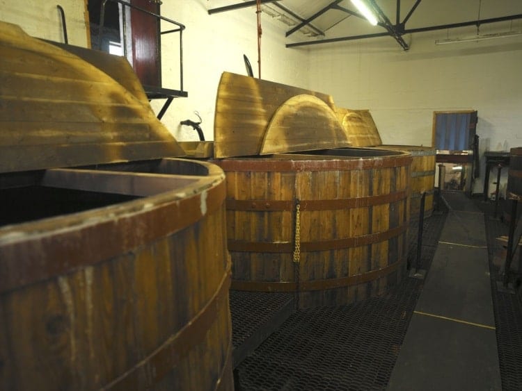 The washbacks at the Springbank distillery in Campbeltown