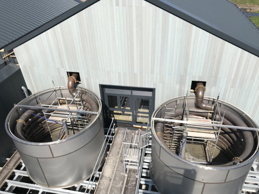 A view into the worm tubs at the Ardnahoe distillery. Ardnahoe Worm Tubs